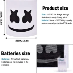 Marshmello DJ-maske Halloween Cosplay-maske_yux