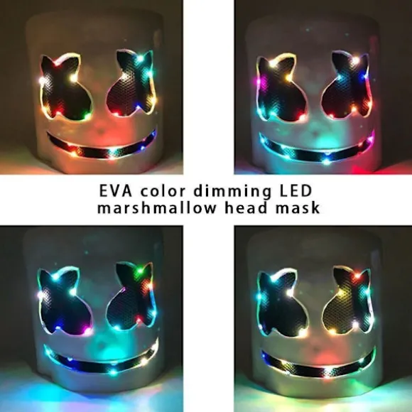 Marshmello DJ-maske Halloween Cosplay-maske_yux