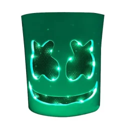 Marshmello LED Maske DJ Cosplay Hjelm Marshmello Kostume Maske Lysende LED Maske Party Cosplay Maske Farverig (FMY)
