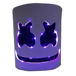 Marshmello LED Maske DJ Cosplay Hjelm Marshmello Kostume Maske Lysende LED Maske Party Cosplay Maske Farverig (FMY)
