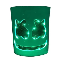 Marshmello LED Maske DJ Cosplay Hjelm Marshmello Kostume Maske Lysende LED Maske Party Cosplay Maske Farverig