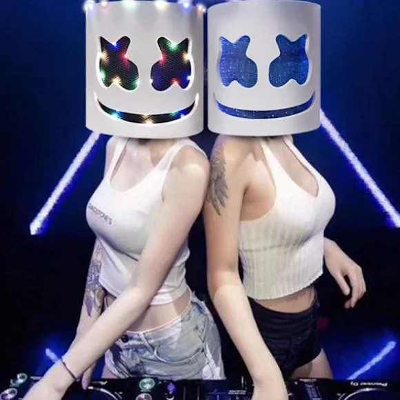 Marshmellow DJ lysende maske bar atmosfære rekvisitter