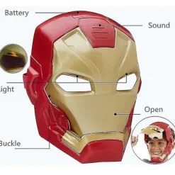 Marvel Avengers 4 Iron Man Captain America Maske Lys Lyd Hjelm Åben Mas