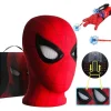 Mascara Spiderman Hovedbeklædning Cosplay Flytende Øjne Elektronisk Maske Spider Man 1:1 Hagekontrol Elastiske Legetøj Til Voksne Børn Gave