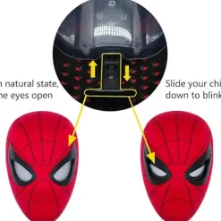 Mascara Spiderman Hovedbeklædning Cosplay Flytende Øjne Elektronisk Maske Spider Man 1:1 Hagekontrol Elastiske Legetøj Til Voksne Børn Gave