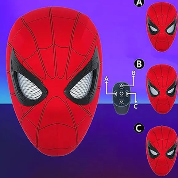 Mascara Spiderman Hovedbeklædning Cosplay Bevægelige Øjne Elektronisk Maske Spider Man 1:1 Fjernbetjening Elastisk Legetøj Til Voksne Børn Gave, CJY | Fyndiq