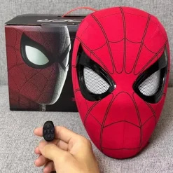 Mascara Spiderman Hovedbeklædning Cosplay Bevægelige Øjne Elektronisk Maske Spider Man 1:1 Fjernbetjening Elastisk