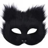 Maske Halloween Ræv Maske Cosplay Kostume Halv Ansigt Dyr Pels Fest Jul Øje Katte Masker Påske Halv-Ansigt Masker