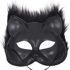 Maske Halloween Ræv Maske Cosplay Kostume Halv Ansigt Dyr Pels Fest Jul Øje Katte Masker Påske Halv-Ansigt Masker