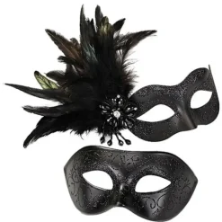 Maskebal Maske til Kvinder Mænd Venetiansk Maske Fest/Bal-Prom/Bryllup/Vægdekorationer Mardi Gras Maske Kostumer Maske Sølv_Billiga gåvor Black