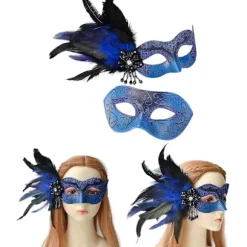 Maskebal Maske til Kvinder Mænd Venetiansk Maske Fest/Bal-Prom/Bryllup/Vægdekorationer Mardi Gras Maske Kostumer Maske Sølv_Billiga gåvor Black