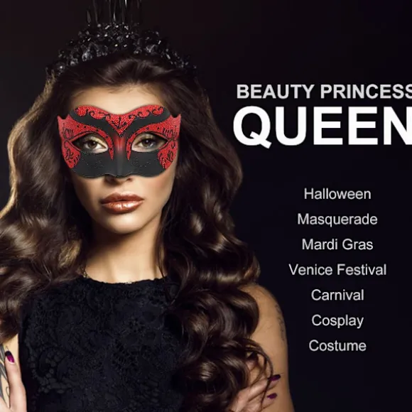 Maskebal Maske til Mænd Kvinder Par Venetiansk Maske til Halloween Mardi Gras Kostumefest Bal