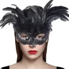 Maskebal Maske til Mænd og Kvinder, Sort Fjer Kragemaske, Venetiansk Halloween Kostume Tilbehør
