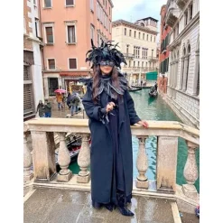 Maskebal Maske til Mænd og Kvinder, Sort Fjer Kragemaske, Venetiansk Halloween Kostume Tilbehør