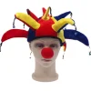 Maskerade dans kostume rekvisitter voksen hovedbeklædning Børnedag præstation hovedbeklædning klovne hat sæt (hat+rød næse dekoration)