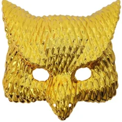 Maskerade Maske Guld Leopard/Løve/Gris/Ugle Maske Festmaske Halloween Cosplay Maske Kvinder Mænd Dyremaske Balmaske Oprejst ugle