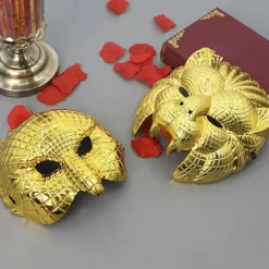 Maskerade Maske Guld Leopard/Løve/Gris/Ugle Maske Festmaske Halloween Cosplay Maske Kvinder Mænd Dyremaske Balmaske Oprejst ugle