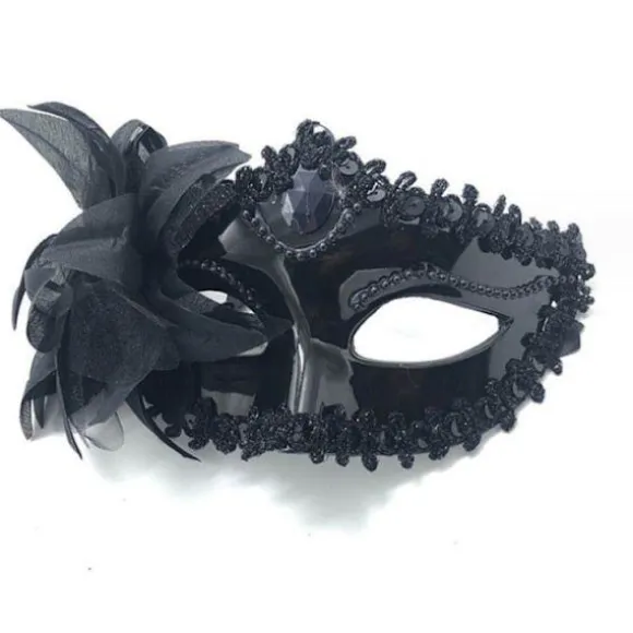 Maskeradekostumer Halloweenfestmasker Sort Black