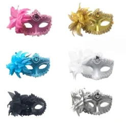 Maskeradekostumer Halloweenfestmasker Sort Black