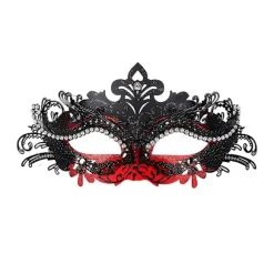 Maskerademaske, Karneval Dekorationer Venetianske Masker Til Kvinder (rød & sort)