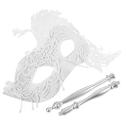 Maskerademaske Kvinder Festmaske Fancy Dress Håndholdt Maske Blondermaske til Galla Cosplay