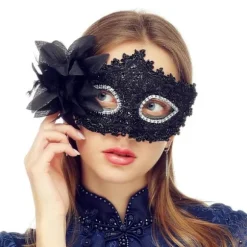 Maskerademaske til kvinder - Venetianske masker - Julemasker - Blomster - Halvmaske - Cosplay - Pink