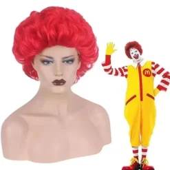 McDonald Cosplay Kostume Ronald Maskerade Sutra Klovnekarakter Voksen Halloweenfest Sjovt Kostume Scenetøj Paryk 110-FY 110,CJY 110 en-US