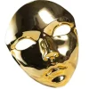 Metallisk Farve Maskerade Fuld Ansigt Halloween Cosplay Maske Guld Til Kvinder Mænd, Unisex OneSize Kostume Tilbehør
