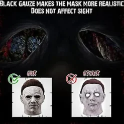 Michael Halloween Horror Maske Myers Fuld Hoved Masker Til Halloween Karneval Kostume Fest Kostume Skræmmende Maskerade Latex Maske (lysende maske)