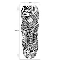 Midlertidig tatoveringsærmeoverførsel - Fuld arm tribal vandtæt falsk tatoveringsmærkat til mænd kvinder - Af Delusion Tattoos