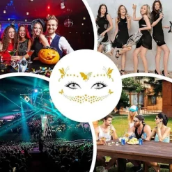 Midlertidige ansigtsklistermærker, vandtætte ansigtsdekorationer, farverige multifunktionelle tilbehør til Halloween og Cosplay VS-015