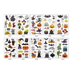 Midlertidige Halloween-tatoveringer 10 ark MultiColor