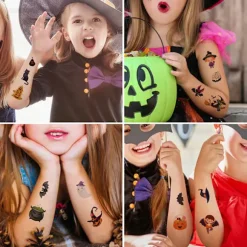Midlertidige Halloween-tatoveringer 10 ark flerfarvet