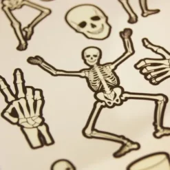 Midlertidige tatoveringer - Halloween skeletter Flerfärgad