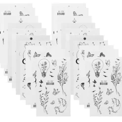 Midlertidigt Tatoveringssæt Sommerfugl Ansigtsklistermærker Retro Halloween Kostumer 20 Sæt Transparent 10.5x6cm