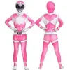 Mighty Morphin Power Rangers Cosplay Kostume Jumpsuit Bodysuit Festlig Udklædningssæt til Mænd Kvinder (170 Pink)