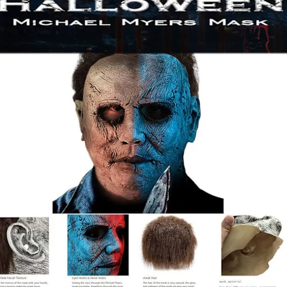 Mingqing Halloween Michael Myers Maske, Halloween Latex Horror Scary Masker til Cosplay Kostume