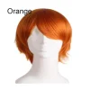 Mænd Kvinder Multi-Farvet Kort Lige Hårdel Fuld Paryk til Anime Fest Cosplay - Orange