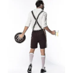 Mænds bayerske læderhosen tyske Oktoberfest traditionelle shorts øl fyr kostume L