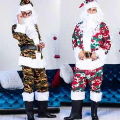 Mænds Camouflage Julemand - Voksen Kostume Yellow XL