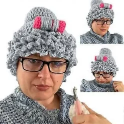 Mode krøllet parykhue til kvinder Sjov strikket krøllet hårbund til cosplayfest Vinter Efterår Rollespilshue Sød hovedbeklædning Hvid 49 52 Hvid, CJY Hvid White 49 52 | Fyndiq