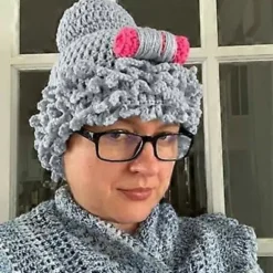Mode krøllet parykhue til kvinder Sjov strikket krøllet hårbund til cosplayfest Vinter Efterår Rollespilshue Sød hovedbeklædning Hvid 49 52 Hvid, CJY Hvid White 49 52 | Fyndiq