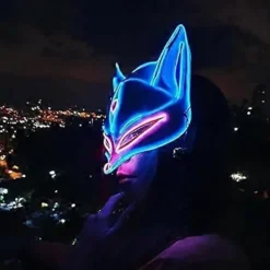 Moderigtig kitsune maske, rævemaskerade maske. (FMY)