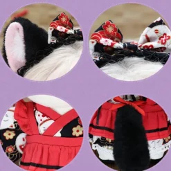 Modetøj Kostumer Pige Broderi Tøj HVID&RØD White&Red Hovedbøjle Haler-Hovedbøjle Haler_YF White&Red Headband Tails-Headband Tails