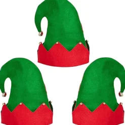 Moon Boat 3-pak Jule-nisse Filt Hat - Jingle Bells Julefest Kostume Gaver Tilbehør