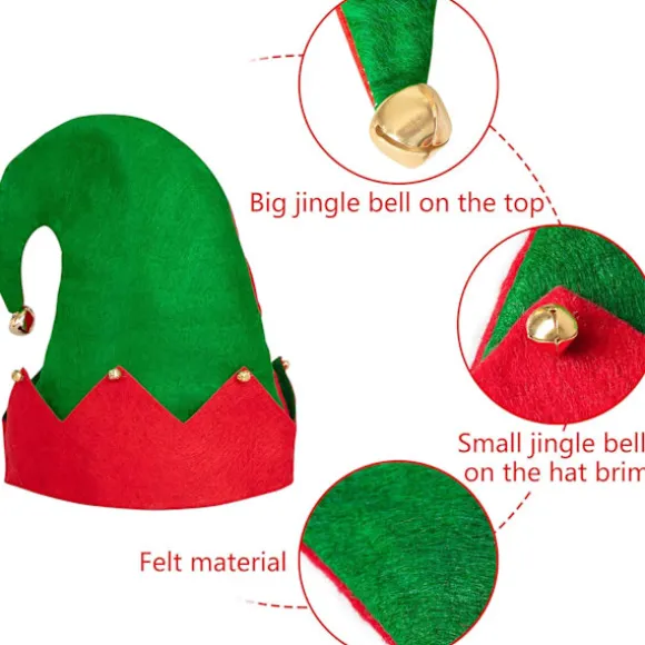 Moon Boat 3-pak Jule-nisse Filt Hat - Jingle Bells Julefest Kostume Gaver Tilbehør