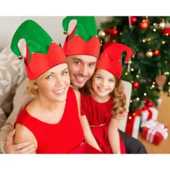 Moon Boat 3-pak Jule-nisse Filt Hat - Jingle Bells Julefest Kostume Gaver Tilbehør