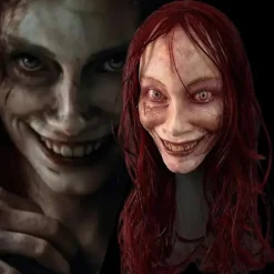 Movehii Halloween Latexmaske, realistisk uhyggeligt Halloween-kostumetilbehør til Halloweenfest Karneval Cosplay-rekvisitter-FX-