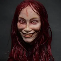 Movehii Halloween Latexmaske, realistisk uhyggeligt Halloween-kostumetilbehør til Halloweenfest Karneval Cosplay-rekvisitter-FX-