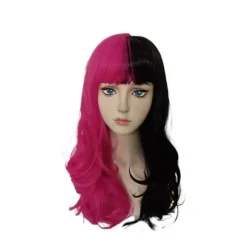 Movie Draculaura Cosplay Kostume Parykker Lange Sort Pink Varmebestandig Syntetisk Hår Halloween Party Rolleleg Carnival Rekvisitter